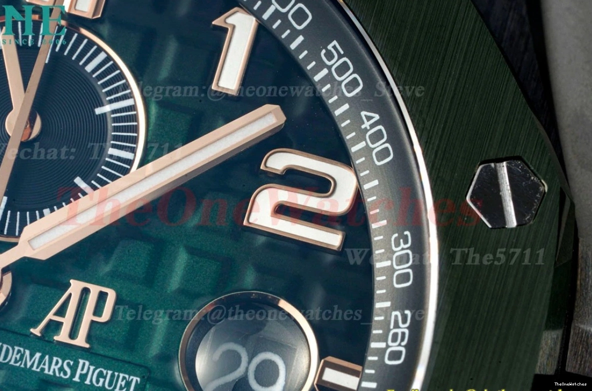 Royal Ceramic Oak Offshore RU 2020 44mm RSF A3126 Dial Green 0430
